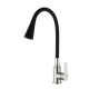 Змішувач для кухні Mixxus DAX-011 REFL.Black із силіконовим виливом + гачок для рушника (комплект MI6559 + HB0450)